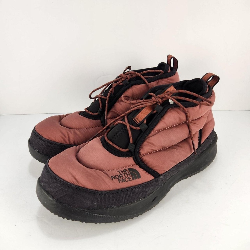The North Face Men's 9.5 Insulated Puffer Shoes Rust Brown Black Outdoor